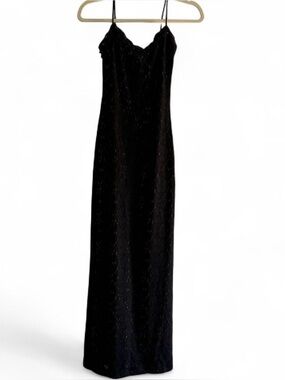 Cache Black Sequin Lace Evening Dress